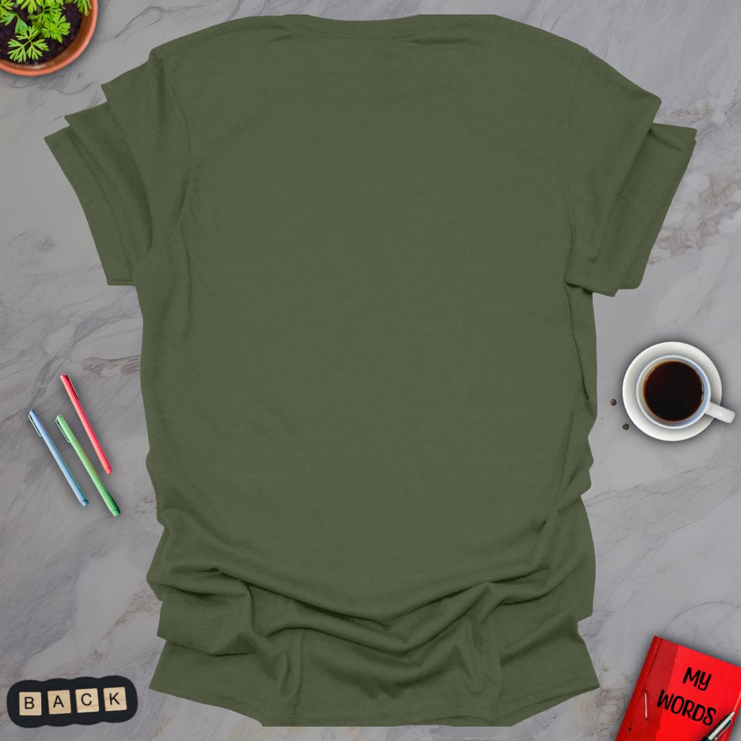 Personalized Graphics Custom T-Shirt - BACK Military Green / S