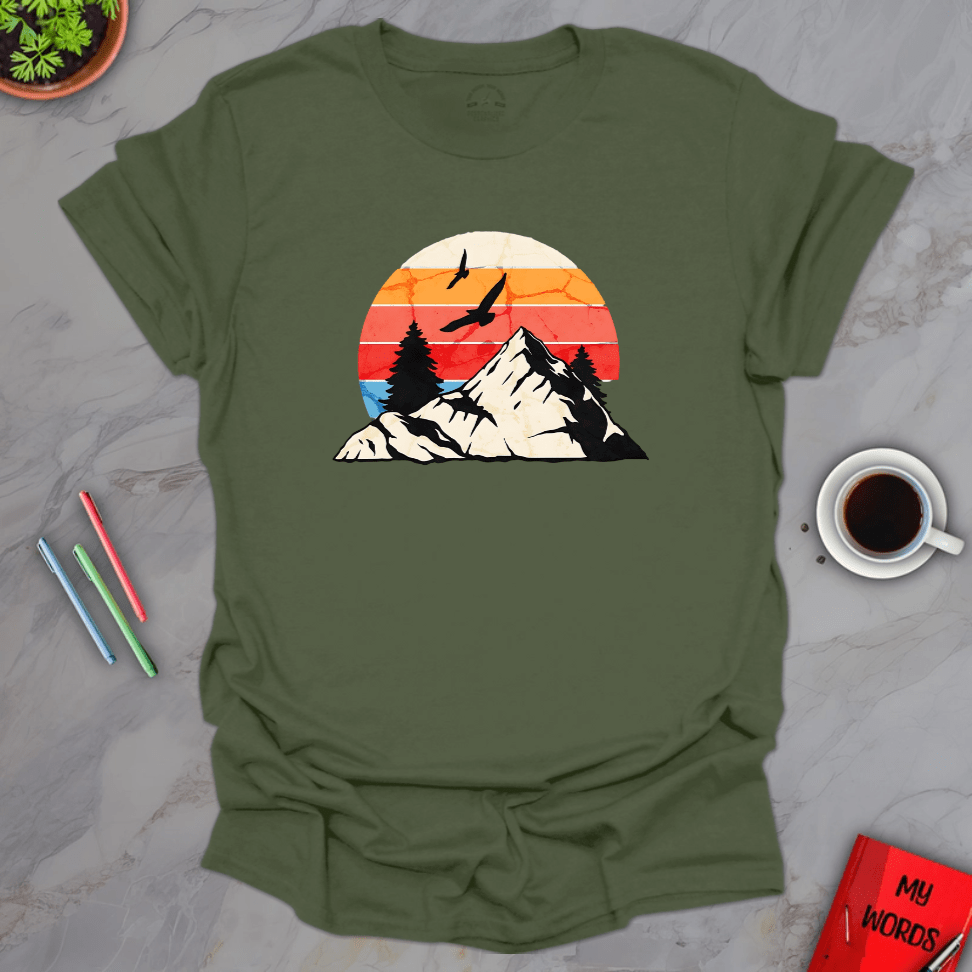 Personalized Graphics Adventure Awaits T-Shirt Military Green / S