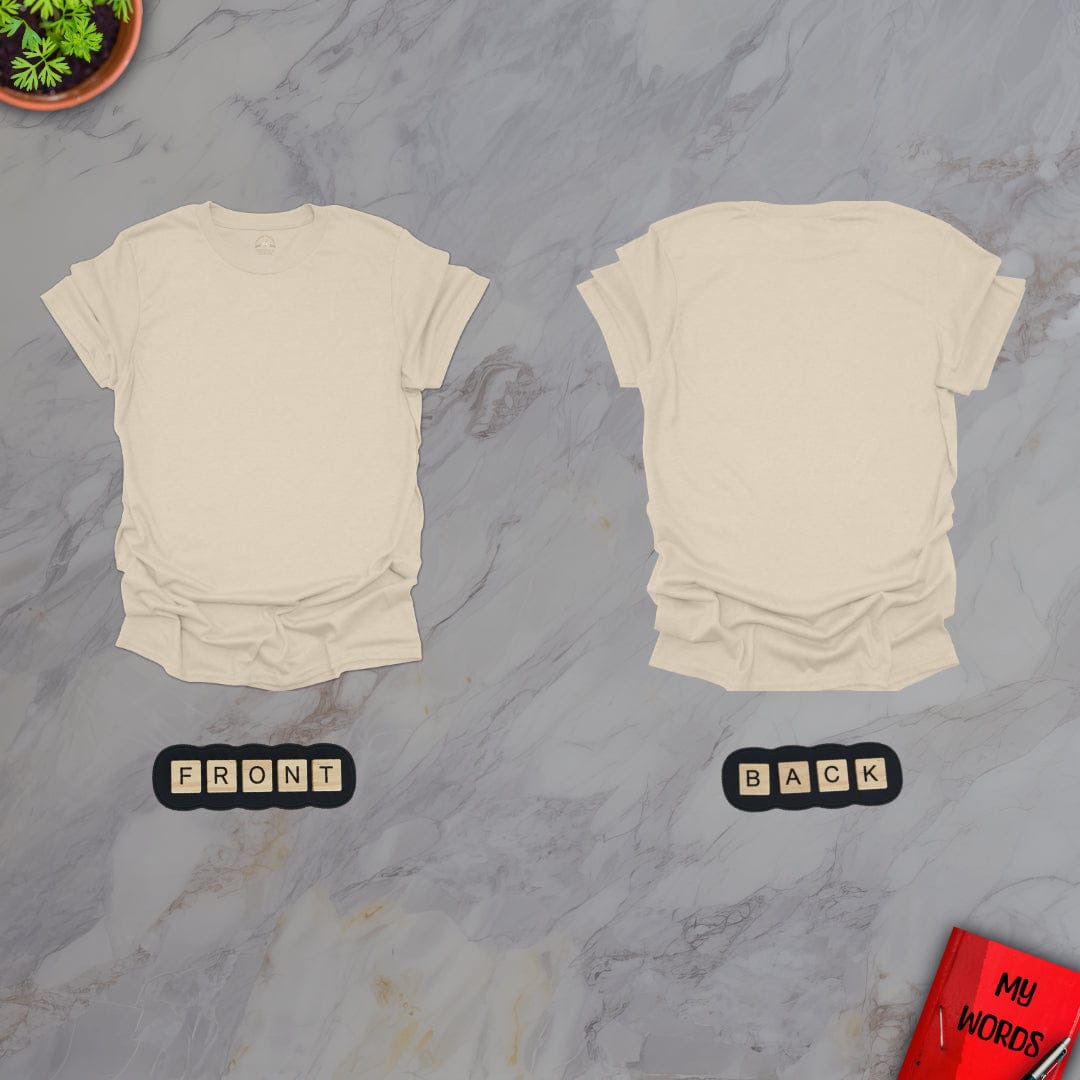 Personalized Graphics Custom T-Shirt FRONT-BACK Natural / S
