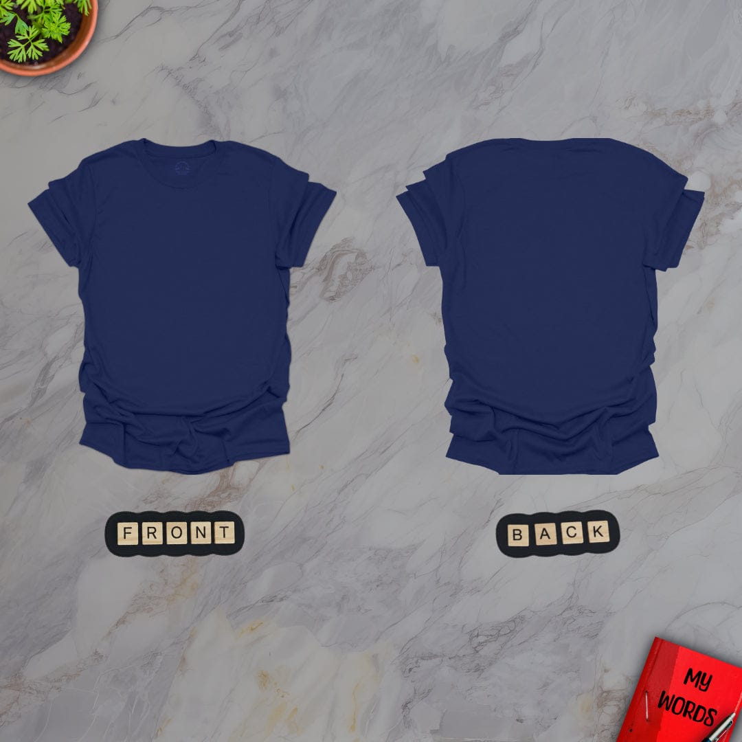 Personalized Graphics Custom T-Shirt FRONT-BACK Navy / S
