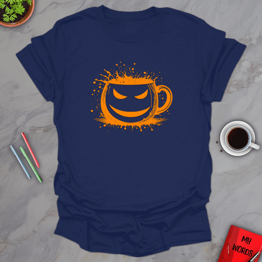 Personalized Graphics Halloween Mug T-Shirt Navy / S