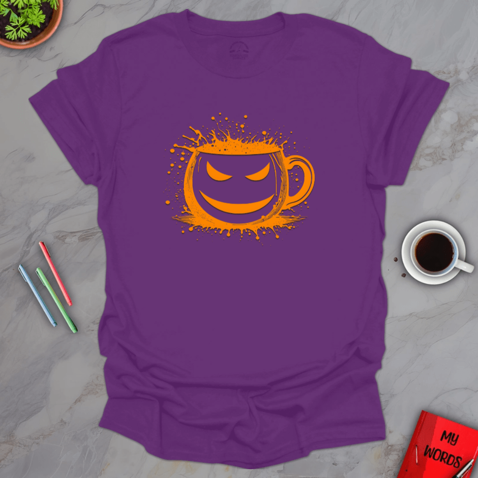 Personalized Graphics Halloween Mug T-Shirt Purple / S
