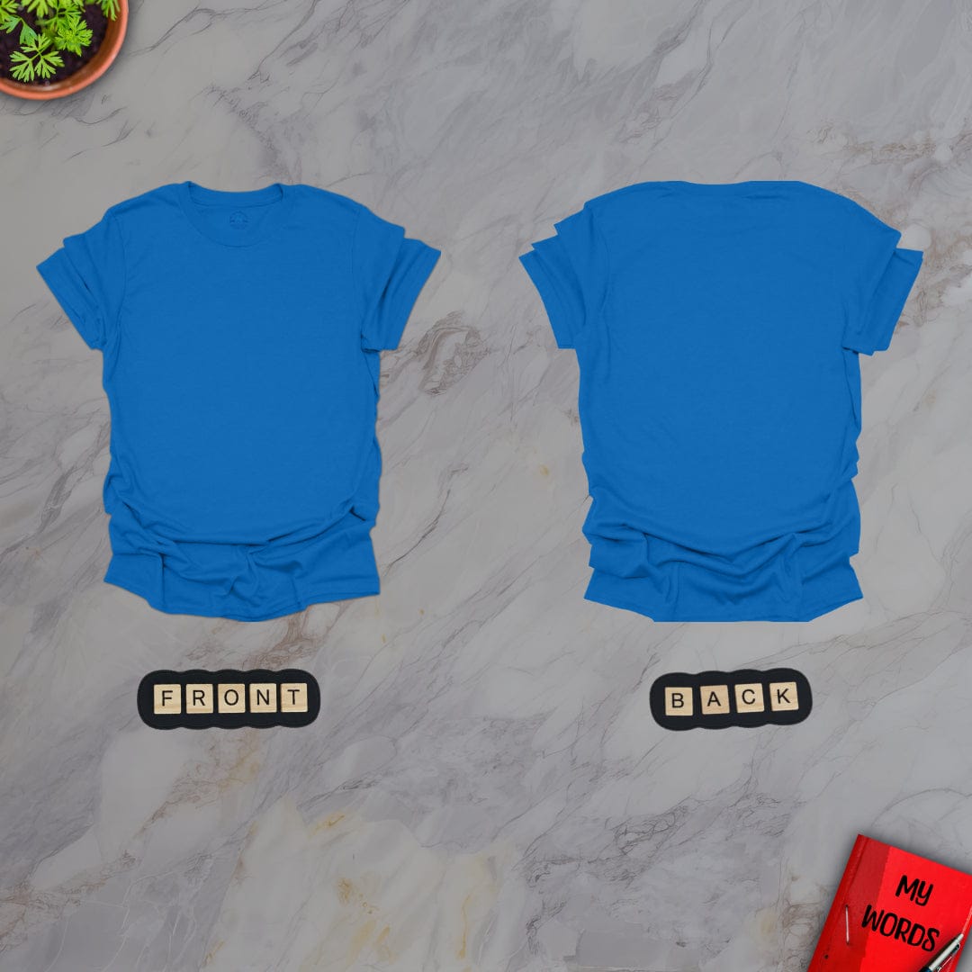 Personalized Graphics Custom T-Shirt FRONT-BACK Royal / S