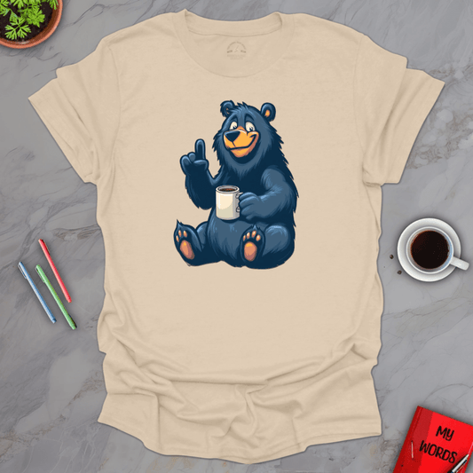 Personalized Graphics Coffee Bear T-Shirt Sand / S
