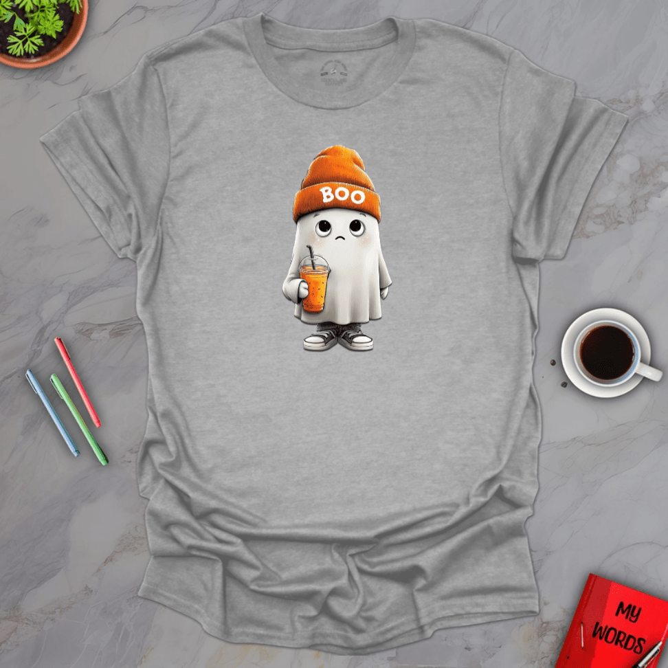 Personalized Graphics Boo Beanie Ghost T-Shirt Sport Grey / S
