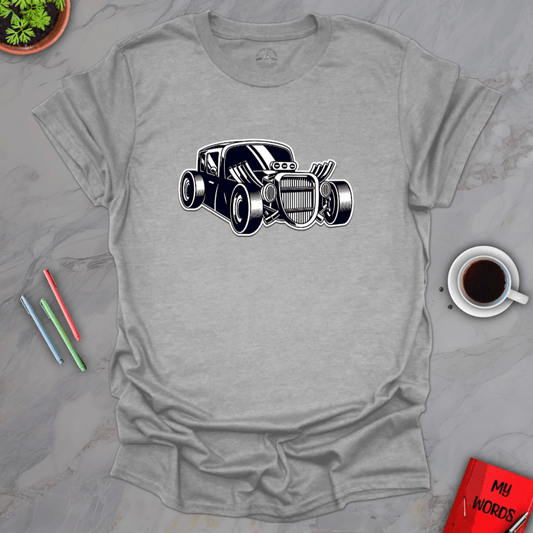 Personalized Graphics Old School Hot Rod T-Shirt Sport Grey / S