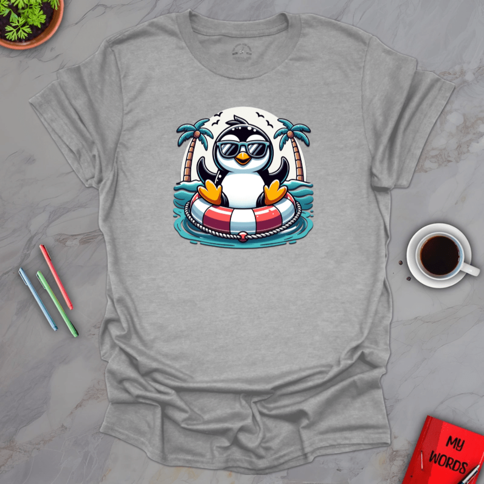Personalized Graphics Penguin Tubing T-Shirt Sport Grey / S