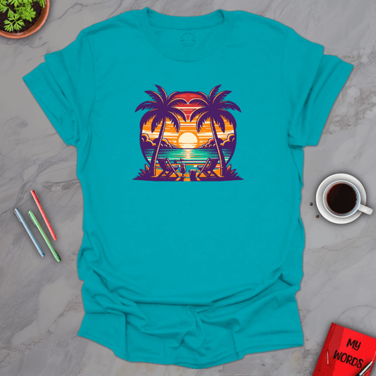 Personalized Graphics Relaxing Getaway T-Shirt Tropical Blue / S