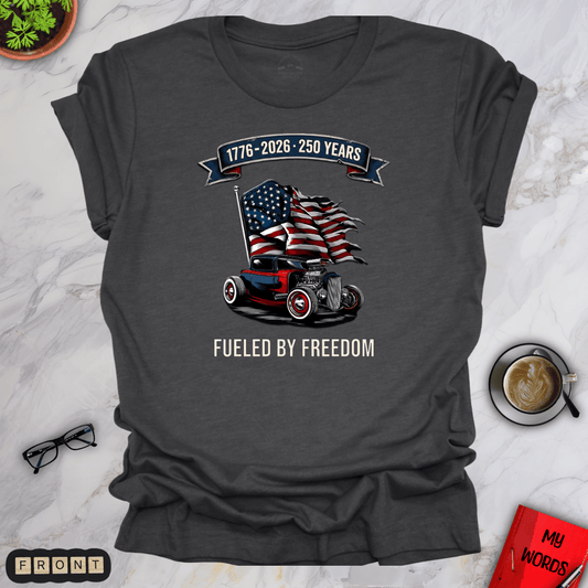 Personalized Graphics Fueled By Freedom Premium T-Shirt Dark Grey Heather / S