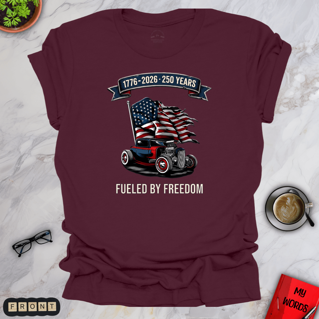 Personalized Graphics Fueled By Freedom Premium T-Shirt Maroon / S