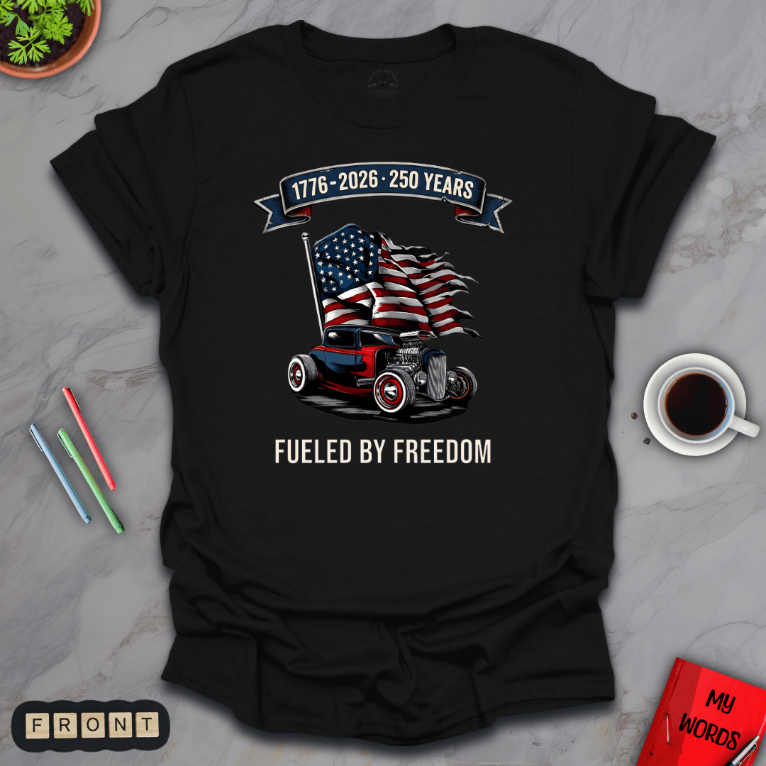 Personalized Graphics Fueled By Freedom T-Shirt Black / S